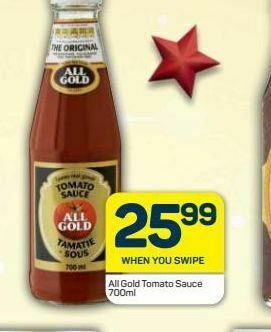 Pick n Pay All gold tomato sauce offer