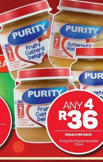 Pick n Pay Purity baby food 4 offer