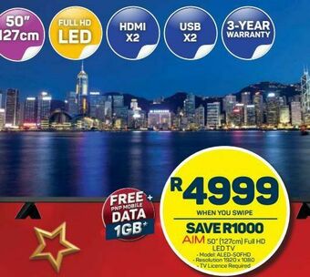 Pick n Pay Aim 50' full hd led tv offer