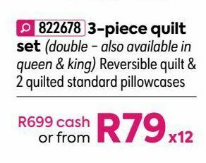 HomeChoice 3- piece quilt set offer