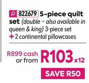 HomeChoice 5-piece quilt set offer