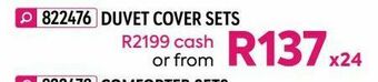 HomeChoice Duvet covers sets offer