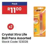 Africa Cash and Carry Bic Crystal Xtra Life Ball Pens Assorted-2's offer