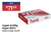 Africa Cash and Carry Typek A4 80g Paper 500's-Each offer