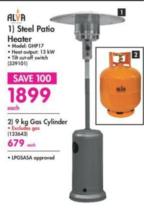 Alva Steel Patio Heater offer at Makro