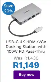 First Shop Targus USB-C 4K HDMI/VGA Docking Station With 100W PD Pass-Thru offer