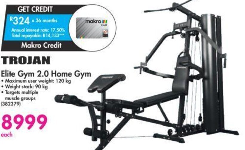 Trojan Elite Gym 2.0 Home Gym offer at Makro
