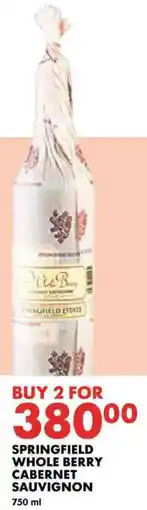 Woolworths Springfield whole berry cabernet sauvignon offer