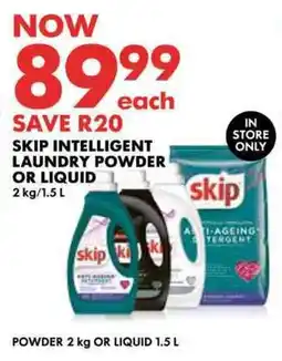 Woolworths Skip intelligent laundry powder or liquid offer