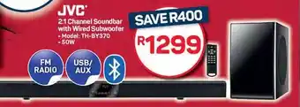Pick n Pay Hypermarket JVC 2.1 Channel Soundbar with Wired Subwoofer offer