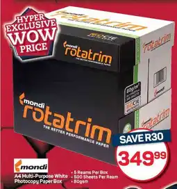 Pick n Pay Hypermarket Mondi A4 Multi-Purpose White Photocopy Paper Box offer