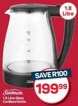 Pick n Pay Hypermarket Sunbeam Glass Cordless Kettle offer