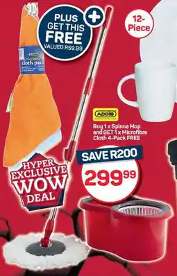 Pick n Pay Hypermarket Buy Addis Spinna Mop and GET Microfibre Cloth FREE offer