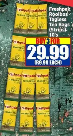 Three Star Cash and Carry Freshpak Rooibos Tagless Tea Bags Strips offer