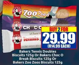 Three Star Cash and Carry Bakers Tennis Doubles Biscuits Or Bakers Choc O Break Biscuits Or Bakers Zoo Zoos Biscuits offer