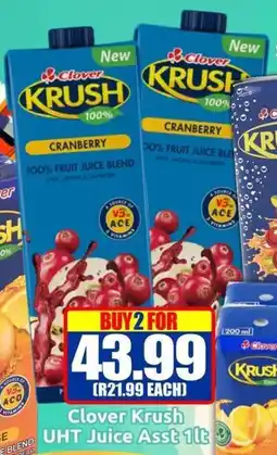 Three Star Cash and Carry Clover Krush UHT Juice Asst offer