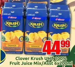 Clover Krush UHT 100% Fruit Juice Mix/Asst