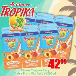 Three Star Cash and Carry Clover Tropika Eazy Dairy Fruit Mix Asst offer