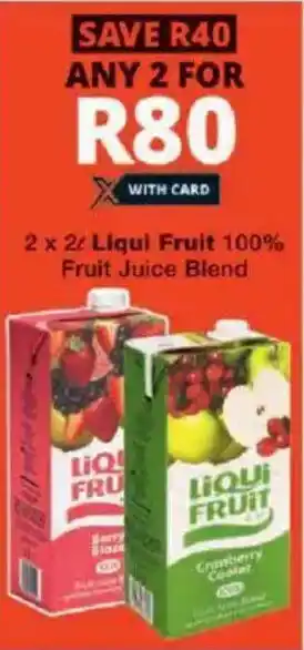 Checkers Liqui Fruit 100% Fruit Juice Blend offer