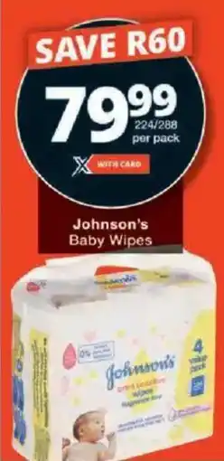 Checkers Johnson's Baby Wipes offer