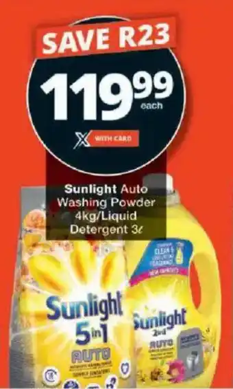 Checkers Sunlight Auto Washing Powder/ Liquid Detergent offer