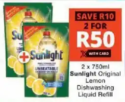 Checkers Sunlight Original Lemon Dishwashing Liquid Refill offer