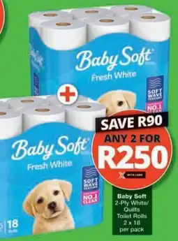 Baby Soft 2-Ply White/ Quilts Toilet Rolls