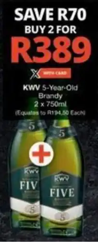 Checkers Hyper KWV 5-Year-Old Brandy offer