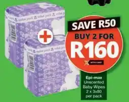 Epi-max Unscented Baby Wipes
