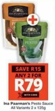 Checkers Hyper Ina Paarman's Pesto Sauce All Variants offer