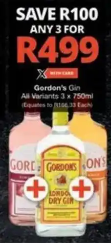 Checkers Hyper Gordon's Gin All Variants offer