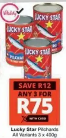 Checkers Hyper Lucky Star Pilchards All Variants offer