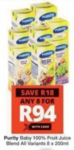 Purity Baby 100% Fruit Juice Blend All Variants