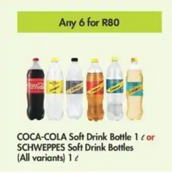 Makro Coca-Cola Soft Drink Bottle 1L or Schweppes Soft Drink Bottles 1L offer