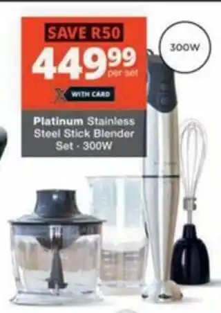 Checkers Hyper Platinum Stainless Steel Stick Blender Set offer