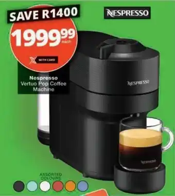 Checkers Hyper Nespresso Vertuo Pop Coffee Machine offer