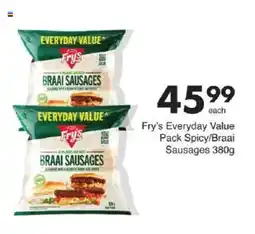 Save Fry's Everyday Value Pack Spicy/ Braai Sausages offer