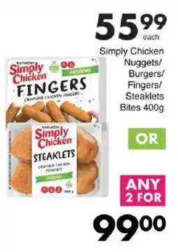 Save Simply Chicken Nuggets/ Burgers/ Fingers/ Steaklets Bites offer