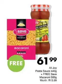 Save All Joy Pasta Sauce + FREE Save Macaroni offer