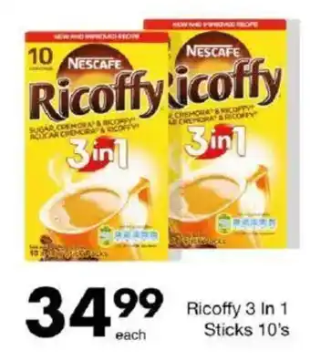 Save Nescafe Ricoffy 3 In 1 Sticks offer