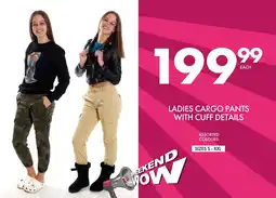 Save Hyper Ladies cargo pants with cuff details offer