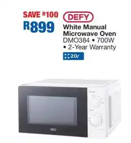 OK Furniture DEFY White Manual Microwave Oven offer