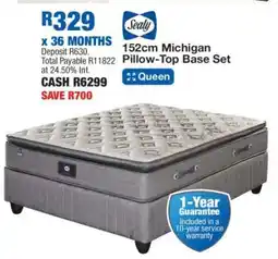 OK Furniture Sealy 152cm Michigan Pillow-Top Base Set offer