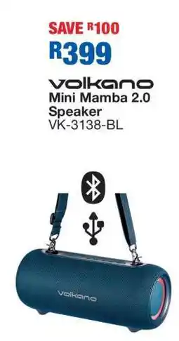 OK Furniture Volkano Mini Mamba 2.0 Speaker VK-3138-BL offer