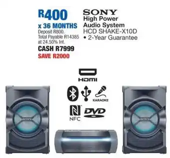 OK Furniture Sony High Power Audio System HCD SHAKE-X10D offer