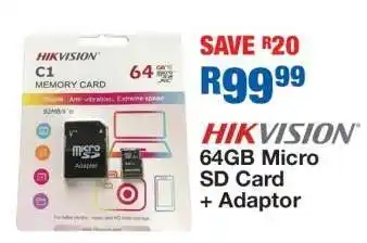 OK Furniture HIKVISION 64GB Micro SD Card + Adaptor offer