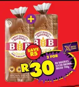 Shoprite BB Bakeries Sliced Brown Bread 700g offer