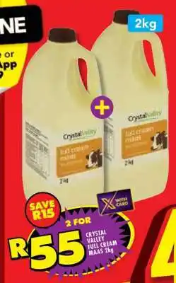 Shoprite CRYSTAL VALLEY FULL CREAM MAAS 2kg offer