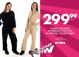 Save Hyper Ladies two piece moderate fitted sets in crnkle/ crush fabric offer