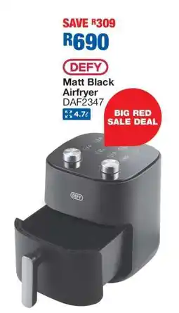 OK Furniture DEFY Matt Black Airfryer DAF2347 offer